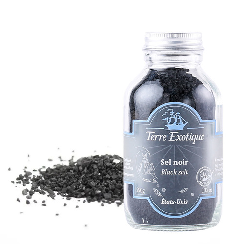Balsamic - TERRE EXOTIC BLACK SALT 290G - Terre Exotique Black Salt is a visually striking, deep black salt from Hawaii, known for its crisp texture and unique, earthy flavor.