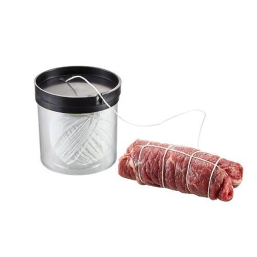 GEFU FILIO Kitchen Twine in Cord Dispenser, White - GEFU Cooking Twine holds together the stuffed cabbage or grape leaves, rotisserie chicken, or rolled roasts while cooking. This food-safe and sturdy twine is ideal for use in pots or ovens, providing a reliable tie for roasts and poultry to keep them in perfect shape. The cord dispenser comes complete with a built-in cutter and a convenient clamp, ensuring that the cooking twine is easily accessible for your next use. 50 m of strong and sturdy twine. Heat-resistant up to 175°C. Food-safe and with no effect on taste.