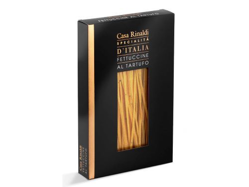 CASA.RINALDI FETTUCCINE EGG WITH TRUFFLE 250GR-ITALY - Our artisanal egg and truffle fettuccine combine the taste of egg with the intense aroma of black truffles. It is yellow in color, enriched by black traces of truffle. The texture is thick and rough, perfect for matching different sauces. Our truffle fettuccine must be cooked in boiling salted water following the instructions on the box, and then garnished with one of the Casa Rinaldi pasta sauces. We recommend adding to them our Casa Rinaldi truffle butter and the truffle carpaccio.
هذا
المزيج الحلو والمذاق من الكيبيك مثالي مع سمك السلمون واللحوم المشوية
والشوربات.