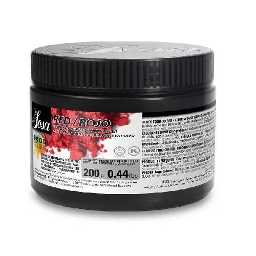SOSA FOOD COLOUR RED 200G-Spain - Natural red powder colorant is widely used in confectionery to create vibrant doughs, meringues, creams and toppings. In ice cream, it is ideal for achieving intense tones in ice creams and sorbets. It is also excellent for making gourmet products such as gelatins and decorative chocolates, keeping their natural quality and flavor intact.
