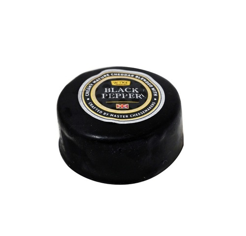 Wyke Mature Cheddar Black Pepper 100g - An English cheddar cheese made from pasteurised cow’s milk, with crushed black pepper inside. It has a mild taste, and the black pepper gives the cheese more body and aroma.