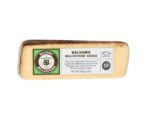 Balsamic Bellavitano Cheese 150g - Sweet with a hint of nuttiness makes our Balsamic BellaVitano® a bold combination of flavors. The rind is meant to be eaten and is part of the tasting experience!