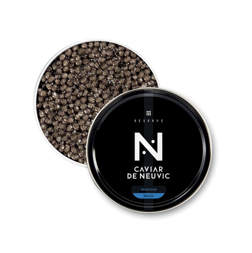 CAVIAR BELUGA RESERVE 30G - Bulgari - As nature sometimes holds surprises, certain sturgeons honor us with exceptional caviar with an impressive length on the palate, resulting in the quality of Caviar Réserve.
The finest beans are selected for their rarity and their incomparable length on the palate.
Exceptional Beluga caviar This Beluga Reserve caviar embodies absolute excellence. Its exceptionally large grains, ranging in color from light gray to silver, offer an unrivaled melt-in-the-mouth texture. On the palate, an explosion of refined flavors unfolds: buttery notes, hints of hazelnut and a subtle marine sweetness. Its incredible length on the palate makes it a rare and sought-after delicacy. Enjoy it pure, with a mother-of-pearl spoon, to appreciate its full delicacy,