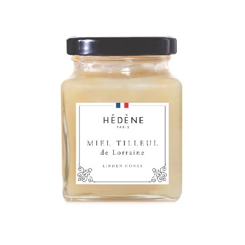FRENCH LINDEN HONEY 125G-FRANCE - With its sublime white colour, France Hédène's linden honey, harvested in Picardy, is surprisingly fresh and slightly minty. Its delicate flavour is reminiscent of a walk through the flowers, while its heady fragrance recalls balmy summer evenings. A taste experience that captures the very essence of French nature, in every drop.