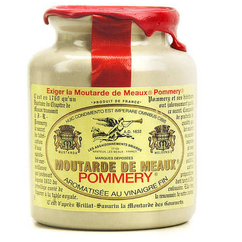 Mustard Pommery 250g - France - The Moutarde de Meaux Pommery is a grainy, delicious, and subtly spicy mustard specialty. Since 1632, its unchanged and harmonious recipe has preserved the authenticity and originality of Pommery. Presented in a ceramic jar, the Moutarde de Meaux Pommery will delight all gourmets who appreciate the quality of finely selected condiments. Nominated as the
