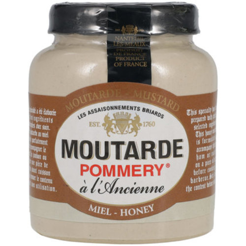 Mustard Pommery with Honey 100g - The Pommery Moutarde with honey combines the subtle spiciness of mustard seeds with the natural sweetness of honey to create a harmonious flavor composition. Ideal as an accompaniment to meat dishes, cheese platters or to refine dressings. A high-quality product that impresses with its balanced recipe.