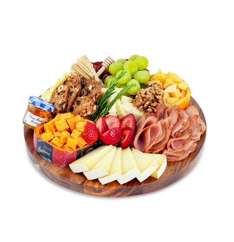Basic Mix Platter (Cheese & Cold Cut) - Serves 4-5 Persons - 4 Types of Premium  Cheeses . - 2 Types of Cold Cut - Our bonne Maman Honey  . - Dried Fruits & Nuts . - Seasonal Fresh Fruits .