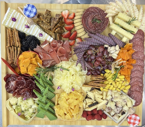 Gathering Platter - - Serves 15 Persons- 11 Types of Premium European Cheeses- 4 Types of cold cut- Dried Fruits & Nuts- Crackers- Seasonal Fresh Fruits- 3 Types of Jams
