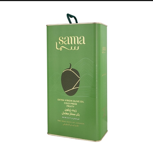 SAMA EXTRA VIRGIN OLIVE OIL 5 L  - Lebanon - Introucing our premium Extra Virgin Olive Oil, now in a convenient 5L tin. Sourced from the finest olives, this oil boasts a rich, fruity flavor and a smooth, aromatic finish.