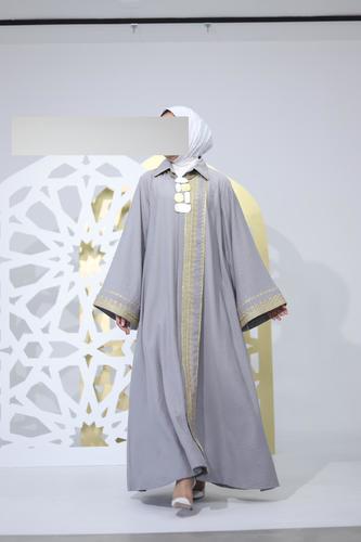 Grey with Subtle Gold kaftan