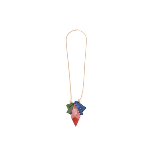 Multicolor pendant - Materials: resin and wood  Length : 50 CM ( LONG / ADJUSTABLE )