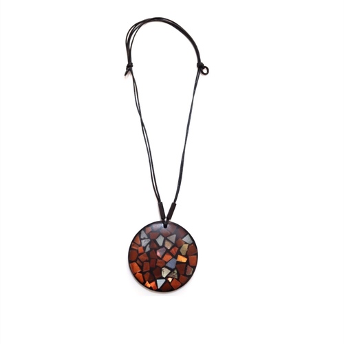 Collana KW - Round mosaic - Materials: resin