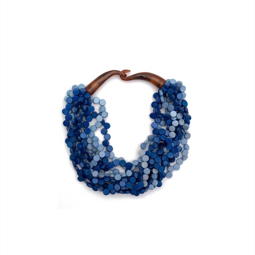 Collana KW - Elegant - Materials : wood and horn closure  Length : 25 CM ( SHORT )