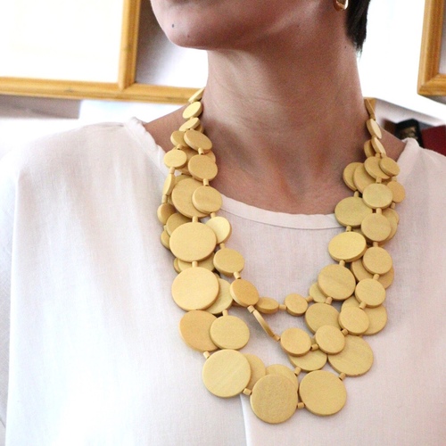 Different circle beads necklace