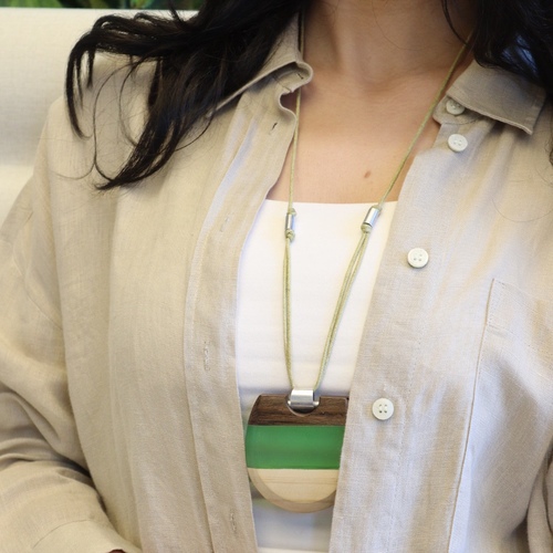 Half wood pendant