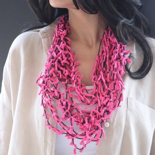 Fabric layered necklace