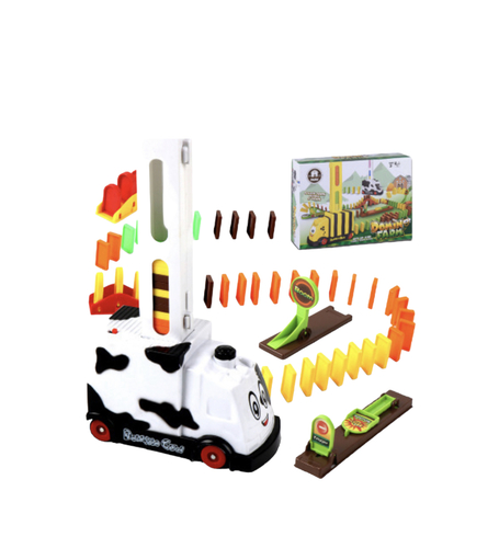 domino train cow - Develop Kid's Fine Motor Skills 
 Perfect for toddlers' color recognition, and hand-eye coordination ability. 
 Kids can use the domino blocks to make different arrangements and they will be addicted to it. 
 They will like this Interesting block arrangement game.