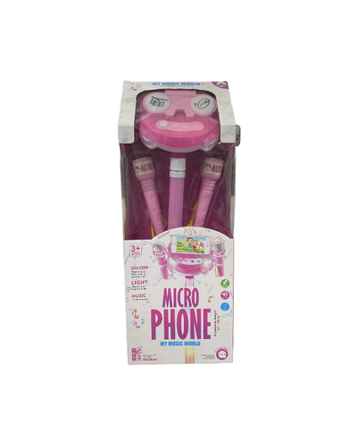 micro phone pink - Help
your child develop interest in music and singing by getting this fun playset.
This microphone is easy to use and will provide hours of entertainment for your
child. Bright lights and music will keep your baby busy for a long time.    Age +3   Battery
operated   10
demo songs   Dazzle
bright color light    



















Applause
and cheers