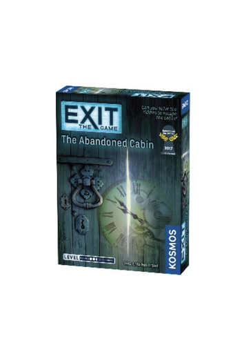 Exit: The Abandoned Cabin - Everyone meant to use the cabin only as a shelter for the night, but come the morning the door has been secured by a combination lock, with no one knowing the combination of numbers that will let them leave. The windows are barred as well. An enigmatic spinning code dial and a mysterious book is all that you have to go on. Can you escape from this abandoned cottage?

In Exit: The Game, players must use their team spirit, creativity, and powers of deduction to crack codes, solve puzzles, collect objects, and earn their freedom bit by bit. The hit escape room concept for home use. You must solve a series of riddles and puzzles to escape from a room. Each correct solution brings you to another riddle. How fast can you escape the room? Materials for 1 time use.

• Players: 1-4
• Age: 12+
• Time: 60-120 min. 
• Difficulty: Beginner