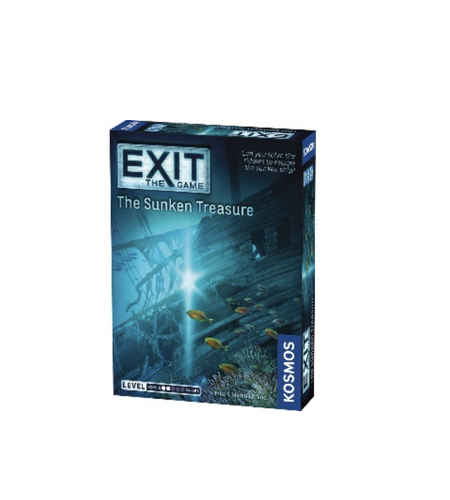 Exit: The Sunken Treasure - Setting sail for dangerous waters, you embark on a treacherous quest for the legendary treasure of the Santa Maria. While investigating a mysterious shipwreck, something goes terribly wrong and you are trapped deep underwater! Can you solve the riddles of the wreck and recover the treasure before your time is up? 

In Exit: The Game, players must use their team spirit, creativity, and powers of deduction to crack codes, solve puzzles, collect objects, and earn their freedom bit by bit. The hit escape room concept for home use. You must solve a series of riddles and puzzles to escape from a room. Each correct solution brings you to another riddle. How fast can you escape the room? Materials for 1 time use.

Players: 1-4
• Age: 10+
• Time: 60-120 min. 
• Difficulty: Beginner