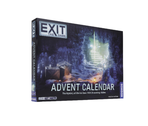 Exit: The Advent Calendar - The Mystery of the Ice Cave. This Advent Calendar is an exit game and an adventure story in one.
Behind each door you will find a tiny 3D room containing an exciting puzzle, the solution of which, day by day, brings you closer to rescue.
Only by solving all 24 riddles will you reveal the secret of the mysterious ice cavern and find the exit. 

• Players: 1+
• Age: 10+
• Time: 24 days 
• Difficulty: Beginner