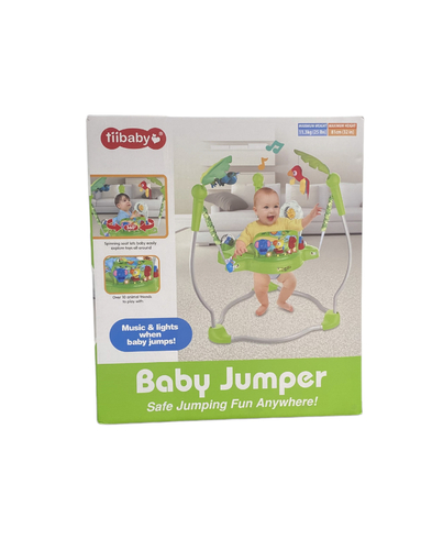 baby jamper - A
standalone jumper and activity center with exciting lights, sounds and music
that rewards baby's every jump.  360
degrees of play. The seat rotates so your child can explore a variety of
hands-on activity toys  Grows
with baby with 3 adjustable height positions (maximum height 32 in / 81 cm).  Sturdy,
free-standing frame folds for storage. Plus, fabric spring covers keep little
fingers safe.  The
soft and comfortable seat cushion is machine washable and dryer safe.           focus  Full
of wild sights, sounds and activities for your little one  explore.
Every jump is rewarded with exciting music and lights,  Plus,
the seat rotates 360 degrees to allow your child to explore  Engaging
activity games at every turn. Maximum weight 25 lbs / 11.3 kg.  Use
only for a child who is able to hold their head upright without assistance  And
who can't walk in or out of the product.           A
place full of great sights and sounds  Makes
everything smaller  explorers.
There is still a lot of safe jumping fun (which will be activated  rainforest
music and lights), but now there are games everywhere  Rainforest
- and over the head - with baby-help swivel seat  Explore
them all. This baby sweater features a squiggle elephant,  Monkey
swings, spinning lizards and more of that baby's going to go  Wild
for baby the drum spins to activate lights and music (mother can  activated
for four minutes of continuous play). Flying baby  Soft
spring covers keep little fingers secure and three-position  Height
adjustment ensures a customized fit for your child. Requires   

























































Three
AA batteries for the game tray.