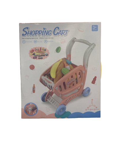 shopping cart 2 - 【Shopping Cart Toy】 Give your little one their very own shopping experience! This shopping cart playset is the perfect gift for a little one who loves to help out with their weekly shopping.  【More Accessories】This set includes a variety of 22 shopping accessories that your child will love! Accessories include; Fruits, vegetables, groceries, and the essentials you're shopping for. The shopping cart requires easy assembly with no tools required.  【Creativity and Imagination】 Let your child's imagination and curiosity run wild with this baby shopping cart! They are able to create their own stories and entertain themselves alone or with friends and family. MADE SPECIALLY FOR BABIES - Each food accessory has sharp edges.  【Benefits】Not only is your child able to create their own fun with this play set, but they are also able to build on their hand-eye coordination and knowledge about cooking environments.