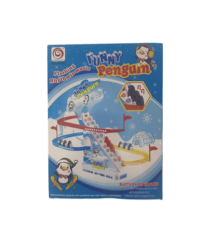 funny penguin - Birds just wanna have fun! They can play to their hearts content on the Penguin Race II playset. All you need is a bit of no-tool assembly and some battery juice, and soon the little penguins will head up the ramp for a playful slide!