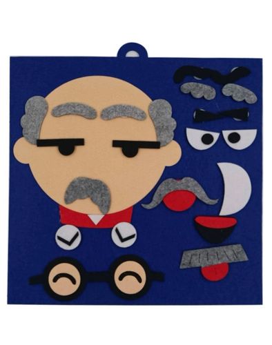 emotion expression educational  grandfather - Useful for child education   parts of the face  Express feelings  Such as sadness, joy, anger and happiness     Dimensions 30 cm by 30 cm   Age +1