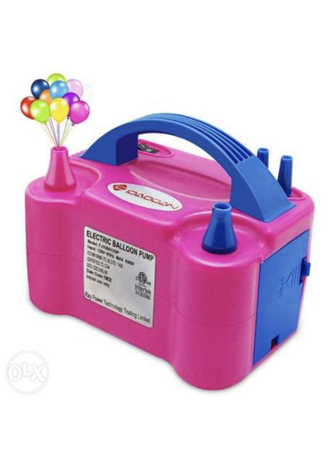 Inflate with air balloons - The electric balloon pump is perfect and very useful for all your party
decoration needs. Helps you easily fill balloons and then use them for all your
decorative needs. It has a built-in storage compartment that allows cords to be
stored after use. With automatic protection device, the pump automatically
shuts itself off when left unattended for a long time