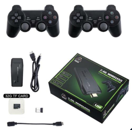 2.4g wireless controller gamepad - 【Multi Formats Compatible and languages】--- the console is built-in 9 Emulators, compatible for 9 emulators
format games, which you can switch modes and enjoy the sense of experience I
have in the world with one machine in hand. Support multiple languages, with
the manual we made for you, don’t be afraid of not being able to operate.   【Professional Controllers】--- Our mini
console is quipped with double 2.4G wireless gamepads with a fast response
speed and the help of a vibration motor and strong vibration, giving you a more
exciting and interesting gaming experience, ideal for fighting with your
friends and family.   【We provide high definition cables with strong anti-interference
ability】 - 1080P HDMI output. Applies to PS consoles, TVs, personal
computers, liquid crystal displays and projectors. EqiEch game console offers a
wider gaming experience on the screen. Let you can easily enjoy vivid and
exciting two-player video games in a big screen. HDMI Extension Cable come with
the game console.   【Classic games recover your childhood memory】- Smoothly runs for 9 kinds of emulators, more than 10000 games in
64G memory card. The game supports users to download game-related formats.
Achieve searchable, collection, and archive, support you to download favorite
games.There is no need to insert a game cassette, without jamming the cassette
and worrying about the loss of accessories, making you relive your favorite
classic video game.    















【The best gift】--- Retro
Classic Video Game Console is the perfect choice for everyone. It lets everyone
enjoy the happy childhood of their parents. Great gift idea for kids even
adults, play classic games with your family!