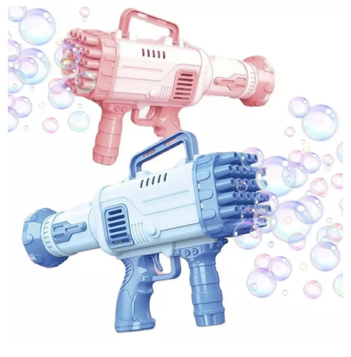 32 holes  bazooka bubble gun blue - 🔫32 Holes High
Output Bubble Gun - The bubble machine gun has colorful lights, just pull the
trigger instantly and the bubble gun will fire hundreds of colorful bubbles,
which is very dreamlike and amazing. Create a wonderful atmosphere with ease.
More joy for you and your family.   💗Quality
Materials - Made from nontoxic, durable and high quality ABS plastic with
superior toughness and rust protection. Ergonomic non-slip grips are used in
the structure, suitable for hands of all ages. There are no any sharp edges or
burrs so it won't harm anyone.   🌀Cool Fan Mode -
When you are tired of playing, the bubble machine can be used as a small fan to
bring cool and comfortable wind. Bright colors and creative designs make it the
best summer outdoor and indoor activity toy.   📦Product
included - 1 x bubble machine gun, 1 x bubble solution, 1 x bubble tray(not
included batteries). Bubble Machine Gun brings the rich and diverse world of
bubbles to life, allowing your kids to have more fun in the outdoors.    















🎁Ideal Gift -
Bubble maker is an ideal gift for kids on any occasion. Such as bubble themed
parties, entertainment, camping trips, beaches, birthday parties, carnivals,
weddings, halloween, barbecues, Christmas, outdoor garden yard etc. You can
also take many video photos with it, which will be a good gift choice.