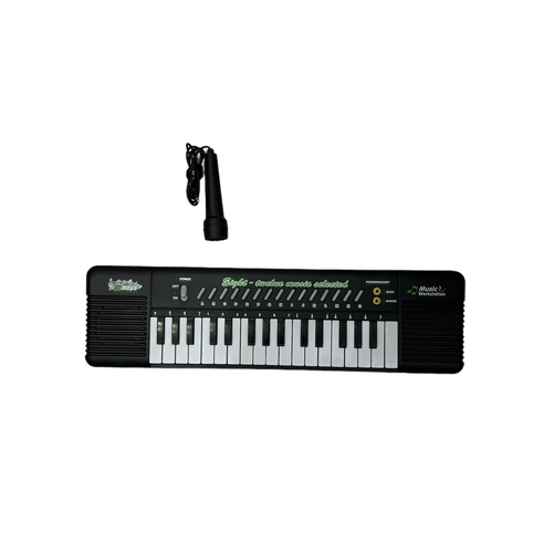 small piano - With
this keyboard and microphone combo  32-key
digital music electronic keyboard  With
a small microphone  Clear
and ergonomic key for easy playing  10
Specifications of demo tones  8
music buttons  Batteries
required: 4pcs double AA battery (not included)   





















Age
group: 3 years and above