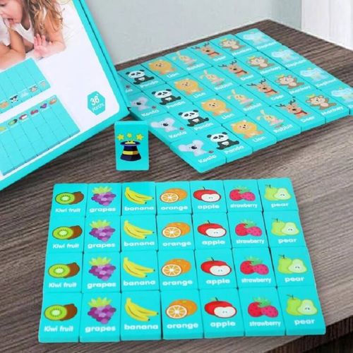 Matching shapes (fruits + animals) - Spring Wooden Matching Game, 56pcs/Set Fruit & Animal Solitaire
Game, Animal Fruit Shape Matching Sensory Toy Set, Family Gathering Interaction
Table Game Toy, Learning Toys