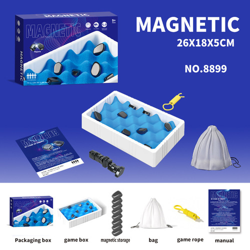 Sea of ​​magnets - Magnet Strategy Game: This magnetic chess game is fun and
educational. It can enhance logical thinking. Magnetic chessboard game
challenges players to strategize, plan their moves, and make thoughtful
decisions, promoting critical thinking and problem-solving abilities.  Fun Family Party Games: The magnet board game is a fun multiplayer
game. Perfect for kids and adults. The magnetic chess game allows you to
exercise your thinking and logic skills in a fun and challenging way. this game
fosters quality time and strengthens bonds among family members.  Portable and Reusable: The magnetic chess game set comes with a bag
for easy portability and storage. It is perfect for travel, camping, family gatherings,
and all kinds of leisure and entertainment. Was made of durable materials for
long-term use.  Ideal Gift Choice: If your child is addicted to electronic devices,
this magnet chess set is ideal for you. It is a good way to perfect
distraction. It is a perfect Birthday or Christmas party gift. It not only
provides hours of entertainment but also supports cognitive development and
promotes family bonding.   











Magnet Chess Package: The magnetic chess game set includes 20
magnets, 1*storage bag, 1*game sponge with a box, 1*game rope. The game comes
with two board options - a soft foam chessboard and a rope circle board. This
versatility allows players to choose their preferred playing surface and adds
variety to the gameplay