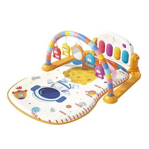 Baby fitness piano yellow - Musical Baby Piano is a play mat with Piano. This is an activity
center tummy time floor mat for newborns and Infants, multi-color, Interactive hanging
toys, early development lights & sounds, polyester and fiber material, ideal
gift for holidays