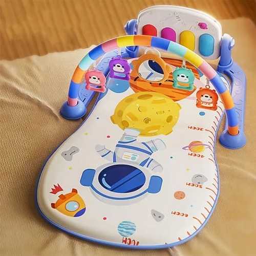 Baby fitness piano blue - Musical Baby Piano is a play mat with Piano. This is an activity
center tummy time floor mat for newborns and Infants, multi-color, Interactive hanging
toys, early development lights & sounds, polyester and fiber material, ideal
gift for holidays