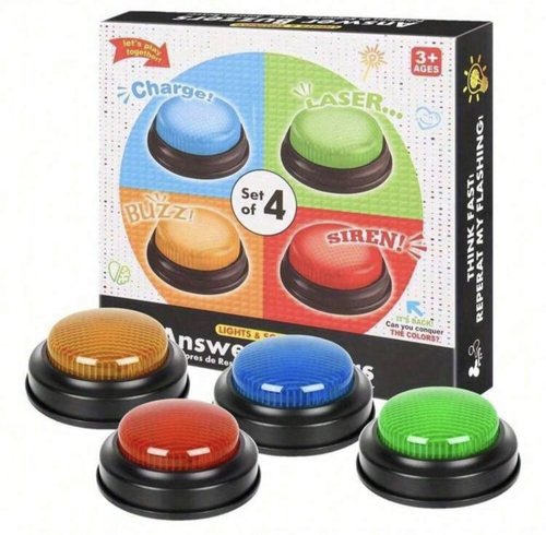 answer buzzers - BUZZ WHEN YOU HAVE THE ANSWER: Response buzzers let students
easily buzz when they have an answerWAYS TO MAKE LEARNING FUN: Actively engage students with
