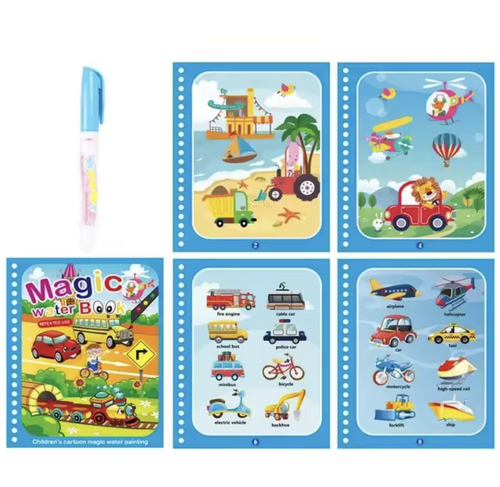 Children's Creative Magic Watercolor Drawing Book vehicle - Children's creative magic watercolor painting book  helps to   Intellectual development   Brain development   Hands-on ability    age +2