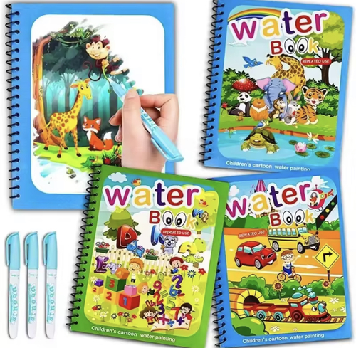 Magical Watercolor Painting Book Creative Animals - Children's creative magic watercolor painting book  helps to   Intellectual development   Brain development   Hands-on ability    age +2