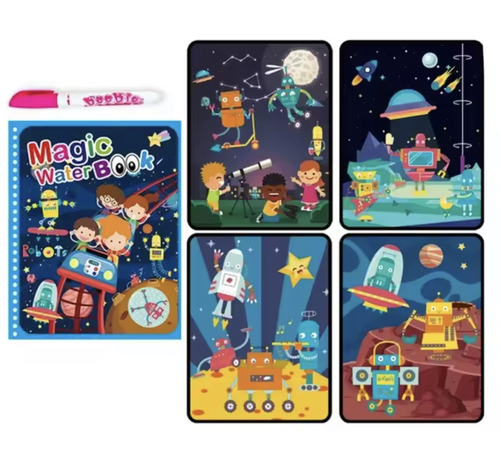 Magical Space Watercolor Painting Book - Children's creative magic watercolor painting book  helps to   Intellectual development   Brain development   Hands-on ability    age +2