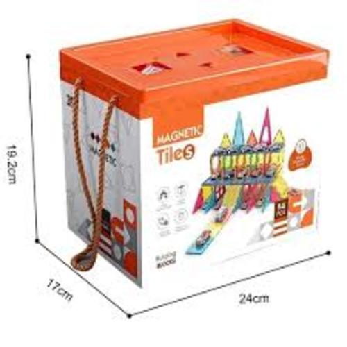 Educational magnets, 94 pieces - Designed to
encourage creativity and imaginative thinking   By building
different structures using magnetic pieces   Contains 94 pieces   Educational Benefits   Enhances
problem-solving skills, critical thinking, and hand-eye coordination   Helps learn colors and
shapes    























Recommended Age: 3+