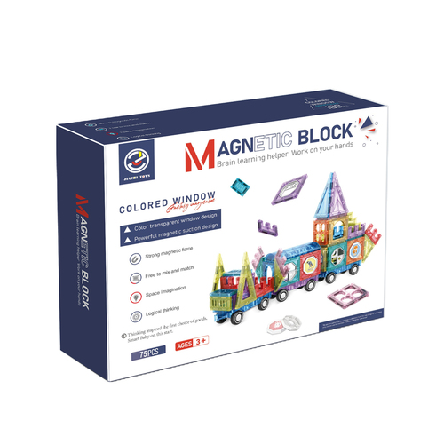 Educational magnets, 75 pieces - Designed to
encourage creativity and imaginative thinking   By building
different structures using magnetic pieces   Contains 75 pieces   Educational Benefits   Enhances
problem-solving skills, critical thinking, and hand-eye coordination   Helps learn colors and
shapes    























Recommended Age: 3+