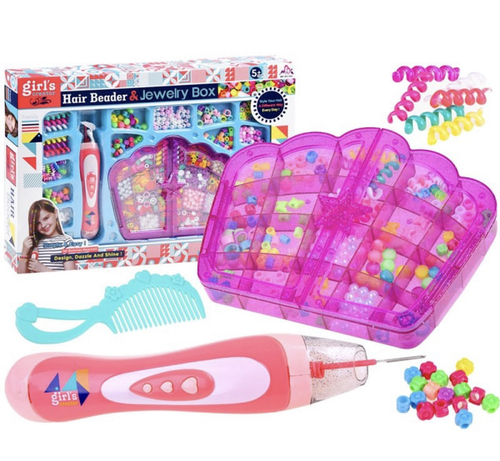 Hair bead and jewelry box for girls