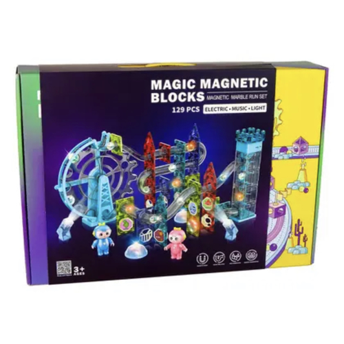 Magnetic building set, 129 pieces