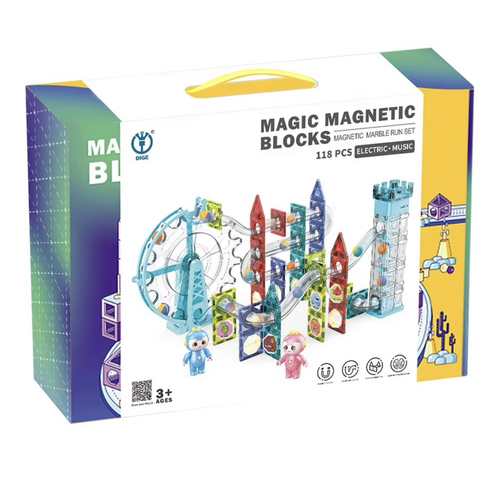 Magnetic building set, 118 pieces