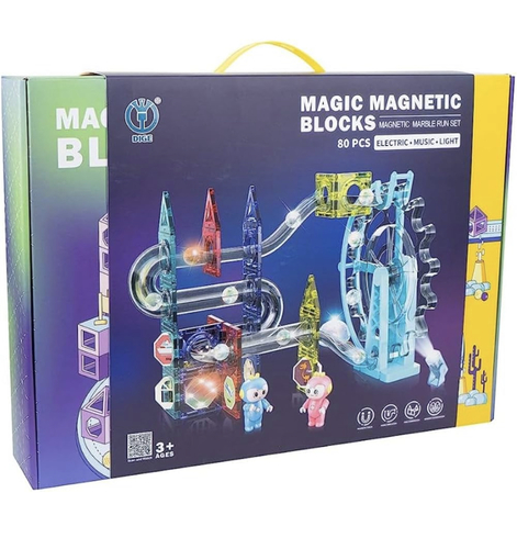 Magnetic building set, 80 pieces