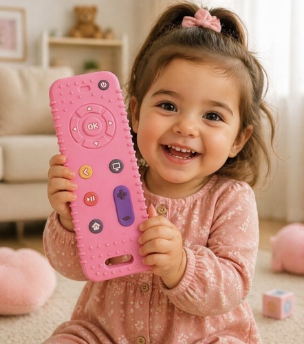 Remote control teether pink