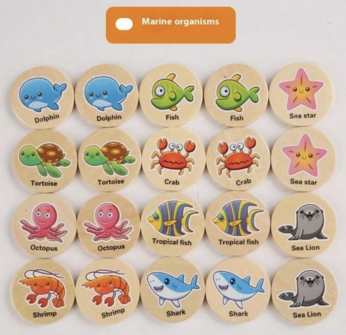 Memory game for children: the sea