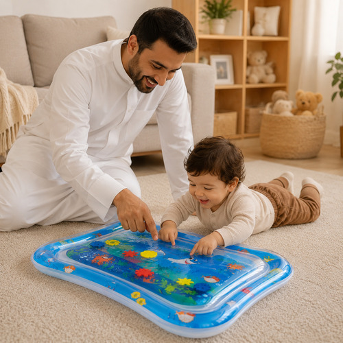 Tummy Time Water Mat,Inflatable Baby Play Mat for Newborn Infant 3 to 24 Month Boy Girl,Promoting Ba